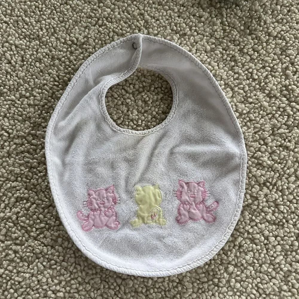Set of 6 Vintage Baby Pastel Toddler Bibs Colorful VTG 90s